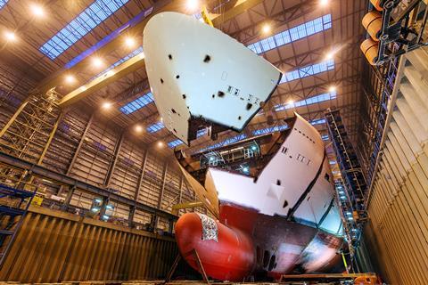 Bow assembly at Meyer - riding high on newbuilding surge